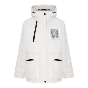 TCH轻奢时尚潮牌工装风连帽保暖百搭白色羽绒服外套女T75D19E1025