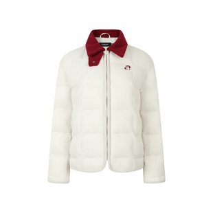 KSXN 撞色翻领羽绒服女冬季保暖设计感休闲百搭上衣