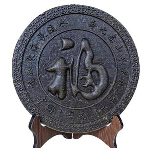 普洱生茶雕福字七彩云南茶马古道摆件茶叶工艺品茶画家居饰品摆设