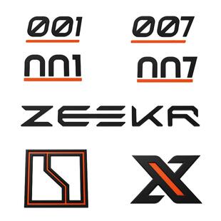 适用极氪9X/001/007GT/7X/009/007尾标黑化车标改装金属尾标装饰