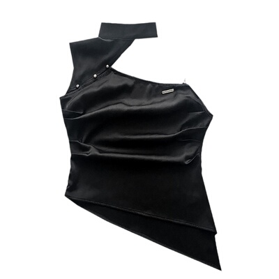 新中式辣妹露肩设计感挂脖吊带