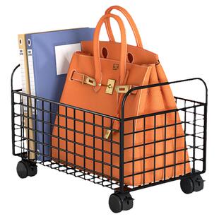 书包置物架办公室放包神器桌下移动书包架工位整理架子滑轮小推车