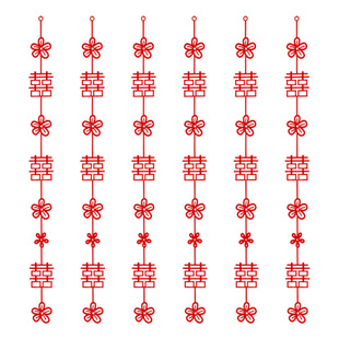 窗帘装饰结婚男方婚房布置拉花挂饰婚礼新房女方卧室客厅喜字门帘