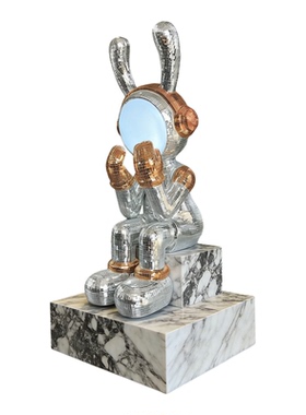 入户客厅发光太空兔摆件乔迁礼物