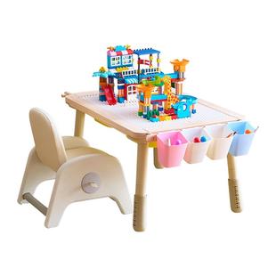 儿童感官桌实木多功能积木桌福丽萨特升降绘画儿童宝宝益智男女孩