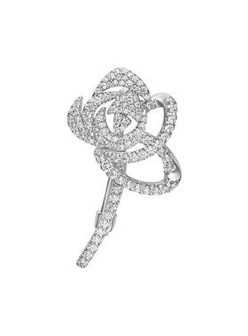 【自营】HEFANG Jewelry/何方珠宝优雅闪闪玫瑰胸针 浪漫绽放精致