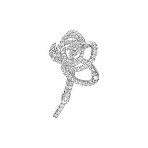 【自营】HEFANG Jewelry/何方珠宝优雅闪闪玫瑰胸针 浪漫绽放精致