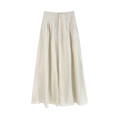 JKJS天丝亚麻宽松阔腿裤裙