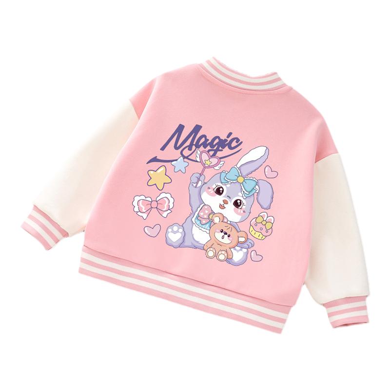 女童春秋外套2025新款洋气棒球服运动上衣儿童夹克女宝宝卡通衣服