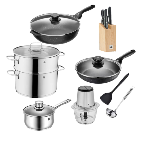 德国WMF福腾宝厨具锅具套装家用不粘锅麦饭石煎炒锅奶锅蒸锅刀具