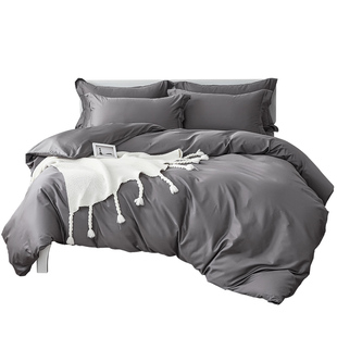 三件套100%纯棉全棉150*210大尺寸220x240cm床单床笠式被套四件套