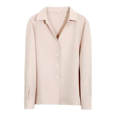 高级好看温柔裸粉衬衫半裙套装