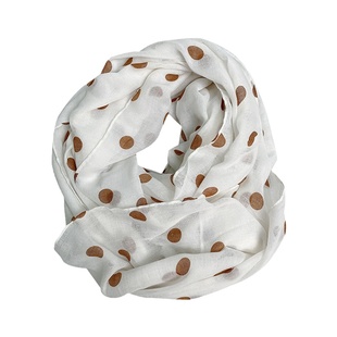 春秋新款清新可人日系圆点百搭长棉麻质感围巾披肩薄款纱巾丝巾女