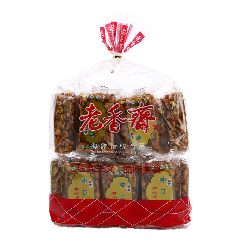 老香斋一口香核桃沙琪玛咸味花生手工糕点上海特产l零食品 500g