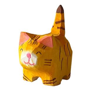神工巧匠丨小猫摆件 手工木雕 可爱小喵 Q趣呆萌猫咪 桌面小摆件