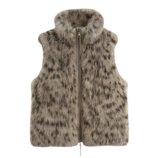 环保皮草马甲女款2025新款外穿时尚复古叠穿韩系水貂毛毛绒绒马夹