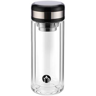 富光高端茶马仕双层玻璃杯单层水晶杯便携男茶水分离办公泡茶杯子