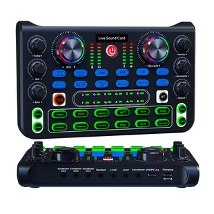 跨境X60英文版小巧型桌面唱歌声卡外贸款混音器调音台