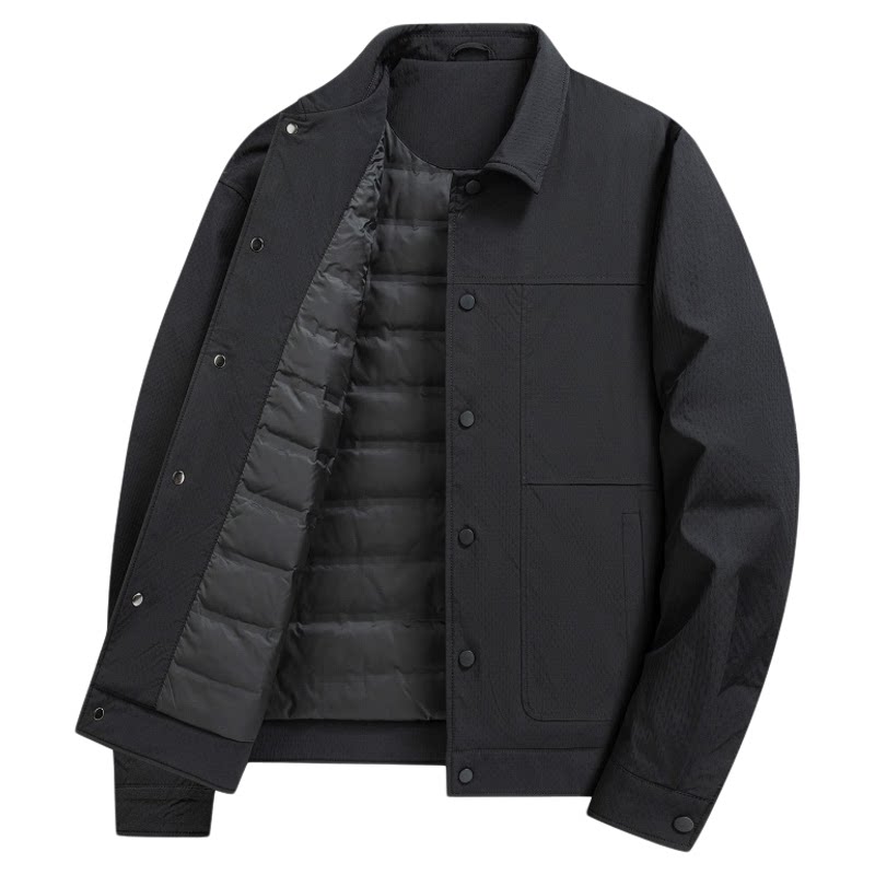 罗蒙白鸭绒羽绒服商务夹克外套