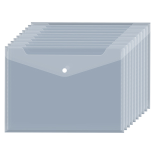 山久加厚塑料按扣文件袋透明a4带标签档案文具袋学生收纳定制logo