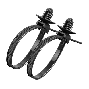 汽车专用螺纹头尼龙扎带固定卡扣插销式杉树型束线带新能源捆线束