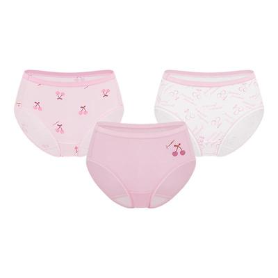 全棉时代女士中高腰三角内裤3条