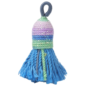 星空渐变短胖棉线流苏手工编织渐变色车载挂穗包包挂饰成品小挂件