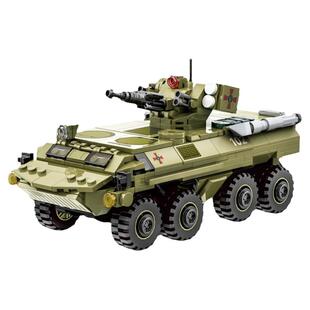 万格国产军事BTR-4步战车积木坦克系列玩具益智拼装模型男孩6岁