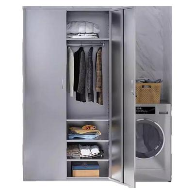 定制304不锈钢家用卧室金属储物衣柜杂物收纳柜子阳台柜防晒防水