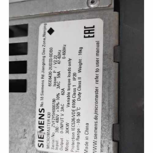 议价西门子430系列  6SE6430-2UD32-2DB0 22KW 6SE6430-2UD33全新