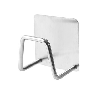 不锈钢海绵沥水架免打孔厨房水槽盖钢丝球锅盖收纳壁挂式布置物架