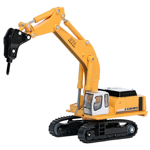 凯迪威合金工程车模型履带破碎车钻土机打地破拆机凿岩机儿童玩具