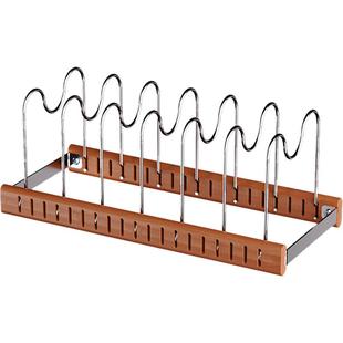 摩登主妇中古风锅具收纳架可调节厨房多功能台面置物架锅盖放置架