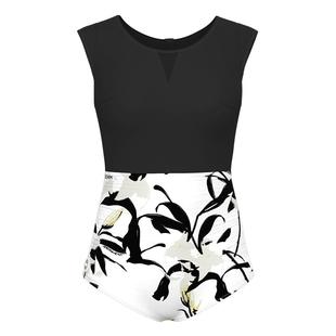 TOSWIM泳衣女温泉连体泳装大码小平角保守遮肉显瘦海边度假游泳衣