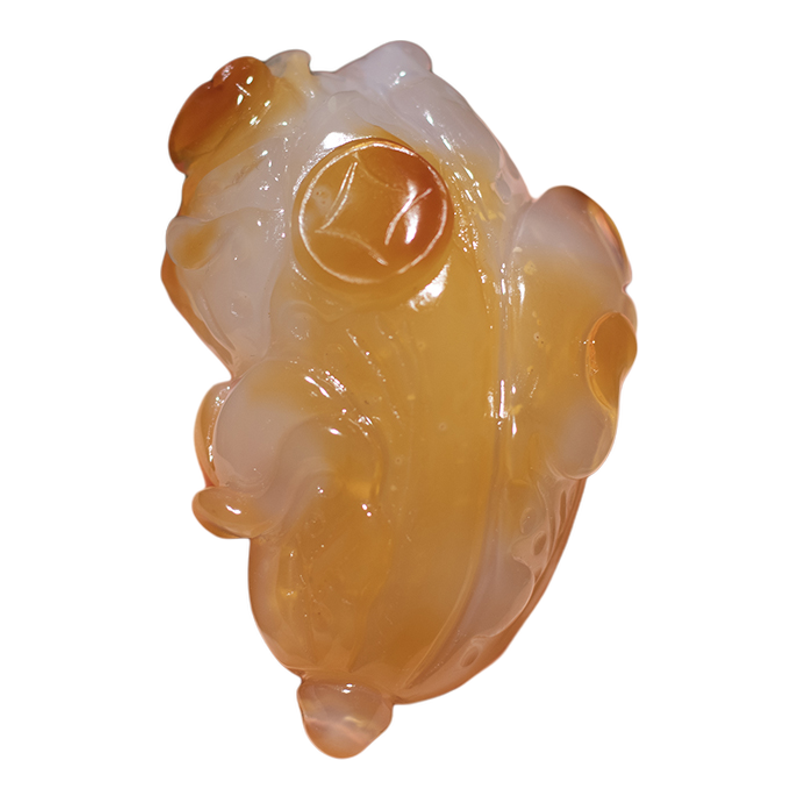 天然俏色玛瑙白菜百财聚手把件