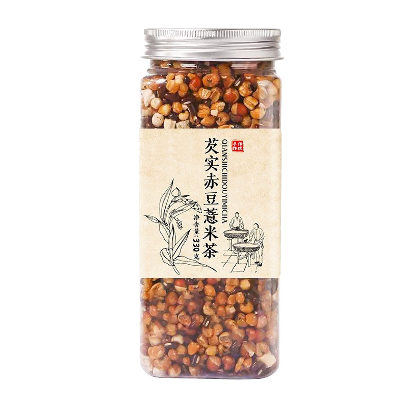 芡实赤豆薏米茶三蒸三晒焦香炒熟