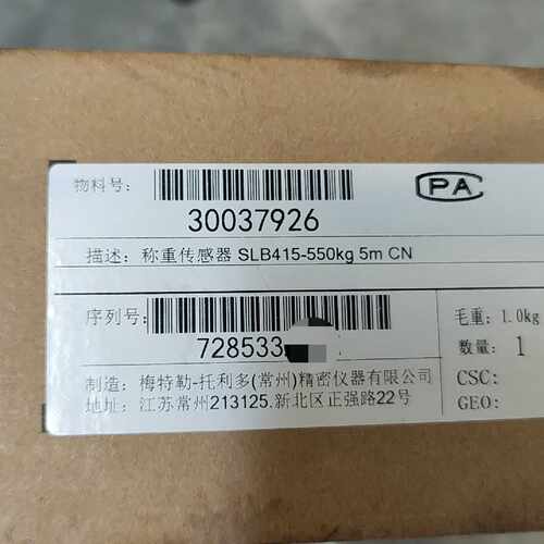 溢价-梅特勒托利多称重传感器 SLB415-550kg，5米长