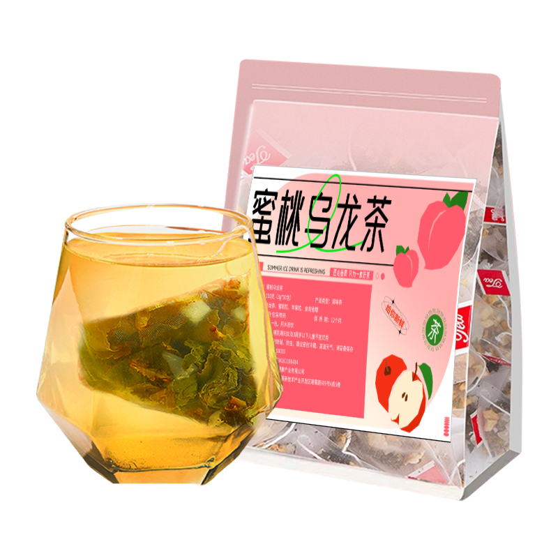 蜜桃白桃乌龙茶包花果袋泡茶叶组合养生水果茶可商用小包装冷泡茶
