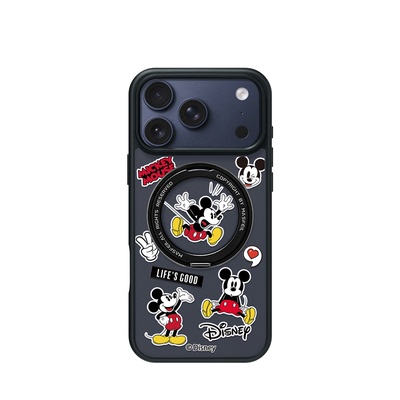 MASFEIL × 米奇贴贴乐适用苹果17promax手机壳iPhone16pro新款磁吸带支架ip15全包Fo5支点高级感17好看可爱