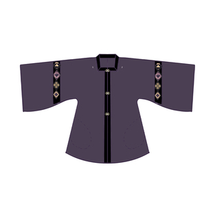 听旬幻影冬季汉服女原创国风两面穿方领外套改良日常通勤破裙套装