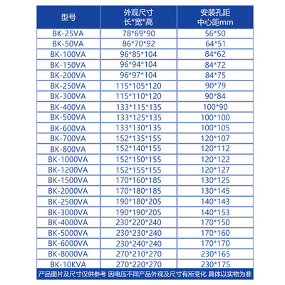 新款BK-400VA全铜控制变压器380V220V转交流36V24V12V6单相隔离可