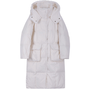 白色羽绒服棉服女中长款冬季女士高端洋气小众设计感韩系冬季外套