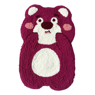 果果妞俄罗斯戳戳绣tufting毛线刺绣草莓熊地毯坐垫手工diy材料包