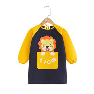 儿童画画罩衣幼儿园美术绘画画室围裙全身防水防脏防油护衣反穿衣