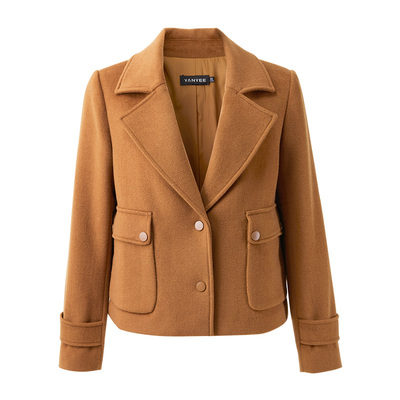 颜域西装领新款复古风单排扣外套