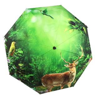 遮阳伞隔热防晒防紫外线不透光太阳伞女森系插画大号三折晴雨伞