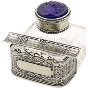 意大利Bortoletti进口优雅古典卡梅奥墨水瓶空瓶创意笔台墨水池台