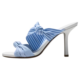 LUNA 露娜女鞋扭结装饰优雅凉鞋圆头细跟气质外穿凉拖女SL124062