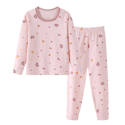 初中生少女秋衣秋裤套装纯棉a类女大童全棉保暖内衣青少年高中生