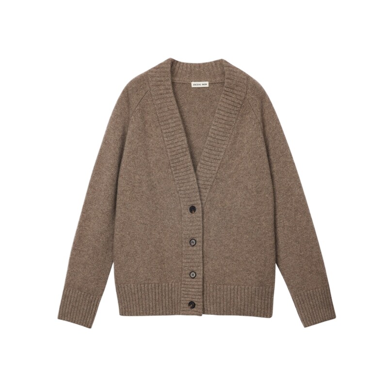 【新品】素然ZUCZUG 4M36 24冬季女士牦牛绒气质V领长针织开衫